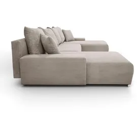 lookway Ecksofa LAVIO U mit Schlaffunktion und Bettkasten 3-Sitzer Beige