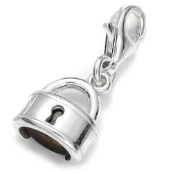 Ketten-Anhänger OSTSEE-SCHMUCK "Ostsee-Schmuck Charm-Einhänger Schloss Charm-Einhänger Schloss", weiß, Schmuckanhänger, Damen, 21 x 10mm, Silber 925 (Sterlingsilber), 1.7 g