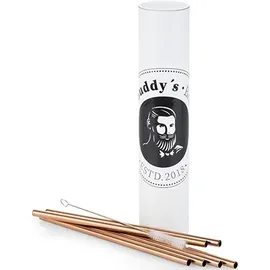 Buddy ́s Bar Buddy's Bar Trinkhalme 11 tlg. Set in Kupferoptik, Maße: 0,8x0,8x21,5 cm + Reinigungsbürste, Kupfer-Look