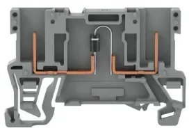 Wago 769-228/281-410 2-Pin-Bauelement-Basisklemme, mit Diode 1N4007, Anode links, grau 769228281410 - 100 Stück