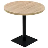 vidaXL Bistrotisch MDF und Stahl Rund 80 x 75 cm Eichenoptik