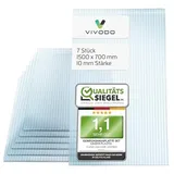 Vivodo Gewächshausplatten 7 Stk. | Hohlkammerplatten Doppelstegplatten 10mm | Platten für Gewächshaus | 700 x 1500 mm