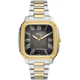Fossil Herren Analog Quarz Uhr mit Edelstahl Armband FS6123