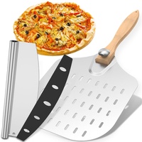 Toaboa Perforierter Pizzaschieber 60 x 30.3 cm Pizzaschaufel aus Aluminium mit Abnehmbarem & Faltbar Griff Pizzaheber Edelstahl Langlebig Leicht Pizza Schaufeln für Pizza Kuchen Gebäck usw (B)