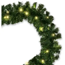 Gartenpirat Künstliche Tannengirlande 20 m 300 LED warmweiß Weihnachtsdeko