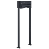 AL Briefkastensysteme - 1er Standbriefkasten Freistehend mit Klingel Sprechgitter RAL 7016 Anthrazit