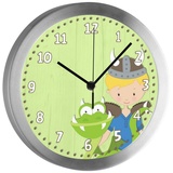 CreaDesign Funkwanduhr Funkuhr, Kinder Wanduhr, Kinderuhr, Kinderzimmer Wikinger (geräuscharmes Uhrwerk) bunt