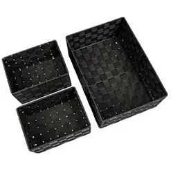 WENKO Adria Aufbewahrungskörbe-Set schwarz
