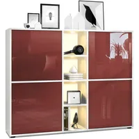 Vladon Highboard, Bordeaux, 130.5x105.5x35.5 cm, Wohnzimmer, Kommoden & Sideboards,