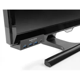 DeLock 64284 USB 5 Gbps 4 Port Hub 3 x USB Typ-A und 1 x USB Type-CTM mit Feststellschraube, USB-Hub - Schwarz