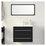 vidaXL Waschbeckenunterschrank Schwarz Eichen-Optik 60x38,5x48 cm