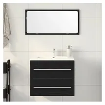 vidaXL Waschbeckenunterschrank Schwarz Eichen-Optik 60x38,5x48 cm