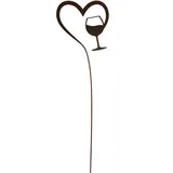 Badeko Gartenstecker Herz mit Weinglas 110 x 20 cm schwarz