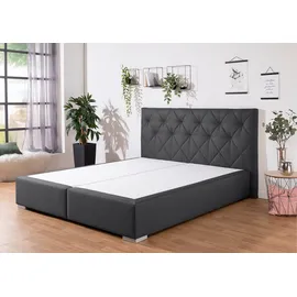 Home Affaire Boxbett HOME AFFAIRE "Tynan", grau (anthrazit), B:194cm L:210cm, Komplettbetten, Boxspringbett, wahlweise mit Bettkasten, in H2, H3 & H4 erhältilich
