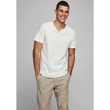JACK & JONES SPLIT NECK TEE weiß XL