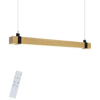 ZMH LED Pendelleuchte Esstisch Hängeleuchte Holz - Küchenlampe Hängend 100CM Hängelampe Wohnzimmer Dimmbar Esstischlampe 19W Industrial Esszimmerlampe Vintage Retro Pendellampe für Schlafzimmer Büro