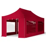 TOOLPORT Faltpavillon 3 x 6 m inkl. 4 Seitenteile Rot