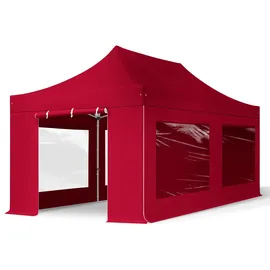 TOOLPORT Faltpavillon 3 x 6 m inkl. 4 Seitenteile Rot