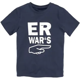 Kidsworld T-Shirt "Sprücheshirt: ER WAR`S", Jungen, Gr. 128/134, blau (marine), Jersey, Obermaterial: 100% Baumwolle, bedruckt, Basic, Basic, Rundhals, Shirts T-Shirt, Immer einen coolen Spruch parat. Sprücheshirt