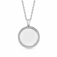 dKeniz Anhänger 925/- Sterling Silber rhodiniert Kreis Plättchen«, 92902224-0 weiß