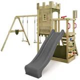 FATMOOSE Spielturm BoldBaron mit Schaukel und Rutsche Anthrazit