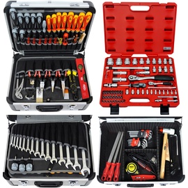 FAMEX 418-18 Profi Werkzeugkoffer mit Werkzeug Set mit Steckschlüsselsatz in Top-Qualität - für den gewerblichen Einsatz und anspruchsvollen Anwender