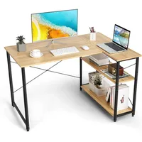 Costway Eckschreibtisch, Rot, Holz, 88x75x120 cm, Arbeitszimmer, Schreibtische, Eckschreibtische