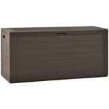 MOONAIRY Gartenbox, Auflagenbox Wasserdicht, Box Für Gartenauflagen, wasserdichte Box, Aufbewahrung, Aufbewahrungsbox, Braun 116x44x55 cm