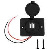 3,1 A Auto Dual USB Stecker Dual Port | wasserdichte 12V-24V Einbau-Steckdose Intelligente Ladestation für Auto, Boot & Wohnmobil Mit Schutzkappe & Montageschrauben