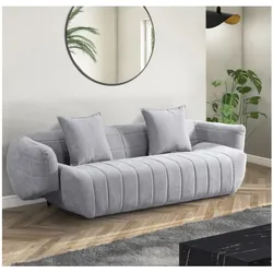 HOME DELUXE Komfort Sofa NORANA - 234 x 80 x103 cm Grau