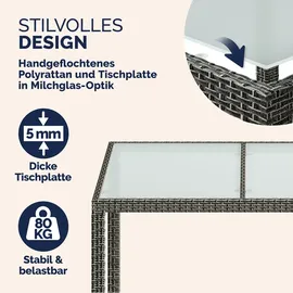 CASARIA Polyrattan Garten-Sitzgruppe 9-tlg Grau