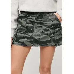 Superdry für Damen. W7210305A Rock Utility Fallschirm grau (L), Lässig, Camouflage, Baumwolle
