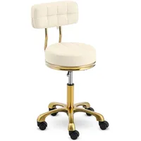 Physa Rollhocker mit Lehne 48 61 cm 150 kg Beige/Golden
