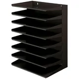 Proregal Sortierregal aus Metall mit 8 Fächern HxBxT 50x38x25cm | Bis DIN A4-Format Schwarz