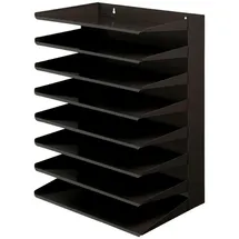 Proregal Sortierregal aus Metall mit 8 Fächern HxBxT 50x38x25cm | Bis DIN A4-Format Schwarz