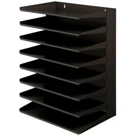 Proregal Sortierregal aus Metall mit 8 Fächern HxBxT 50x38x25cm | Bis DIN A4-Format Schwarz