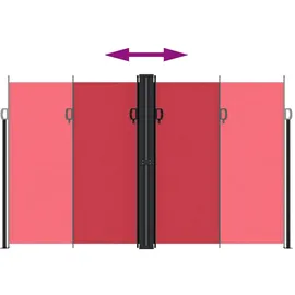 vidaXL Seitenmarkise Ausziehbar 200 x 600 cm Rot Polyester