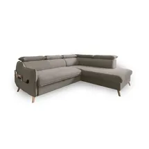 miuform Eckcouch Velours 2-Sitzer Beige