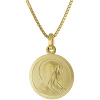 trendor 41262 Madonna-Anhänger Gold 585 / 14K an vergoldeter Silberkette, 45 cm