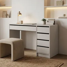 beautysofa SCHREIBTISCH Malta mit 5 Schubladen, grifflos, Kaschmir