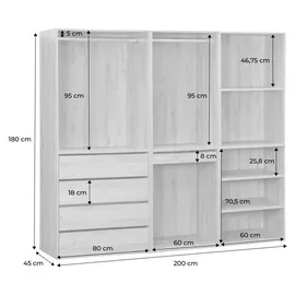 sweeek Modulares Kleiderschrank-Set 0 x 0 x 0 cm Weiß