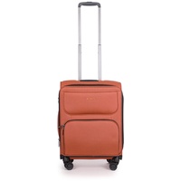 Stratic Bendigo Light+ Koffer Weichschale Reisekoffer Trolley Rollkoffer Handgepäck, TSA Kofferschloss, 4 Rollen, Erweiterbar, Größe S, Rosso Clay