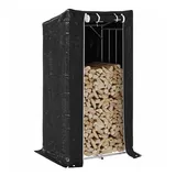 vidaXL Brennholzregal mit Regenschutz 150x80x200 cm Verzinkter Stahl - Schwarz