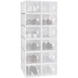 Woltu Schuhbox 50 x 111,5 x 35,5 cm weiß / transparent