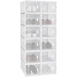 Woltu Schuhbox 50 x 111,5 x 35,5 cm weiß / transparent
