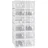 Woltu Schuhbox 50 x 111,5 x 35,5 cm weiß / transparent