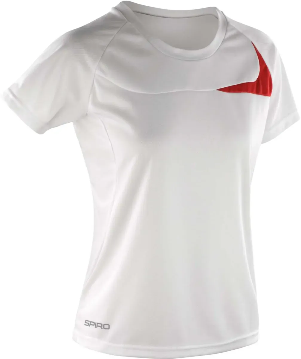 SPIRO Damen Trainings Shirt T-Shirt S182F white/red XL (42)