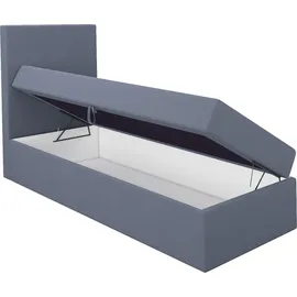 a&j möbelland gmbh Boxspringbett, Jugendbett GUNNAR 100x200 (Links) mit Bettkästen, Bonell-Matratze und Topper. Farbe: Rosa. - Rosa