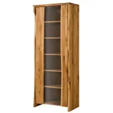 Massivmoebel24 Vitrine Wildeiche 81 x 45 x 204 cm Beige