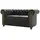 s-style möbel Chesterfield-Sofa, 2-sitzer mit Schlaffunktion Flux Anthrazit, Microfaser Vintageoptik